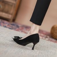 Women's Sexy Solid Color Bowknot Point Toe Pumps main image 2