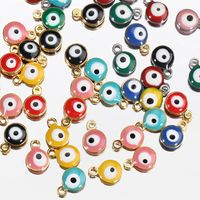 20 PCS/Package 6*8.5mm Hole 1~1.9mm Stainless Steel Devil's Eye Polished Pendant main image 5