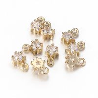 5 PCS/Package 5 * 7mm Hole 1~1.9mm Copper Zircon 14K Gold Plated Star Polished Pendant main image 1