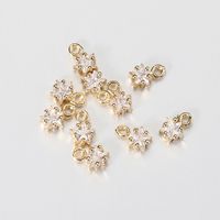 5 PCS/Package 5 * 7mm Hole 1~1.9mm Copper Zircon 14K Gold Plated Star Polished Pendant main image 3