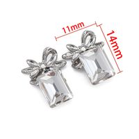 10 PCS/Package 11 * 14mm 11 * 17mm 12 * 17mm Alloy Metal Rhinestones Glass Heart Shape Butterfly Bow Knot Polished Pendant sku image 1