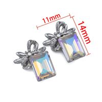 10 PCS/Package 11 * 14mm 11 * 17mm 12 * 17mm Alloy Metal Rhinestones Glass Heart Shape Butterfly Bow Knot Polished Pendant sku image 3