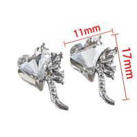 10 PCS/Package 11 * 14mm 11 * 17mm 12 * 17mm Alloy Metal Rhinestones Glass Heart Shape Butterfly Bow Knot Polished Pendant sku image 9