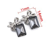 10 PCS/Package 11 * 14mm 11 * 17mm 12 * 17mm Alloy Metal Rhinestones Glass Heart Shape Butterfly Bow Knot Polished Pendant sku image 8
