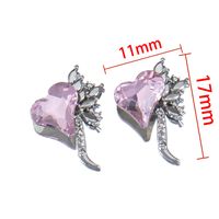 10 PCS/Package 11 * 14mm 11 * 17mm 12 * 17mm Alloy Metal Rhinestones Glass Heart Shape Butterfly Bow Knot Polished Pendant sku image 10
