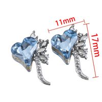 10 PCS/Package 11 * 14mm 11 * 17mm 12 * 17mm Alloy Metal Rhinestones Glass Heart Shape Butterfly Bow Knot Polished Pendant sku image 12