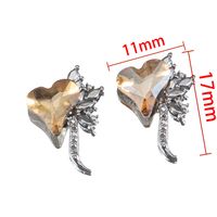 10 Piezas/Paquete 11x14mm 11x17mm 12x17mm Aleación Metal Diamantes De Imitación Vidrio Forma De Corazón Mariposa Nudo De Lazo Pulido Colgante sku image 13
