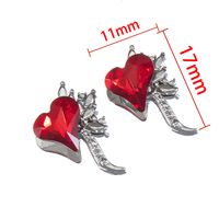10 PCS/Package 11 * 14mm 11 * 17mm 12 * 17mm Alloy Metal Rhinestones Glass Heart Shape Butterfly Bow Knot Polished Pendant sku image 14
