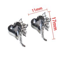 10 PCS/Package 11 * 14mm 11 * 17mm 12 * 17mm Alloy Metal Rhinestones Glass Heart Shape Butterfly Bow Knot Polished Pendant sku image 15