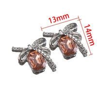 10 PCS/Package 11 * 14mm 11 * 17mm 12 * 17mm Alloy Metal Rhinestones Glass Heart Shape Butterfly Bow Knot Polished Pendant sku image 17