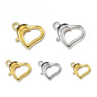 50 PCS/Package 12mm 14mm Alloy Heart Shape Polished Lobster Clasp main image 4