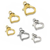 50 PCS/Package 12mm 14mm Alloy Heart Shape Polished Lobster Clasp main image 3