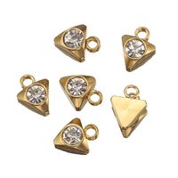 20 PCS/Package 6 * 9.5mm 7 * 9mm Hole 2~2.9mm Stainless Steel Zircon 18K Gold Plated Triangle Hexagon Polished Pendant sku image 4