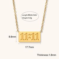 Stainless Steel Simple Style Classic Style Number Plating Pendant Necklace main image 2