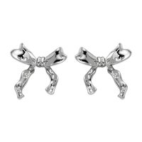 1 Paire Style Simple Style Classique Noeud D'Arc Placage Alliage Plaqué Or Boucles D'Oreilles main image 4