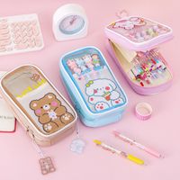 Rabbit Pu Class Learning School Cute Pencil Case main image 3