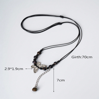 Vintage Style Butterfly Alloy Ceramics Beaded Alloy Silver Plated Women's Necklace main image 2