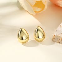 1 Pair Simple Style Classic Style Solid Color Plating Copper Ear Studs main image 3