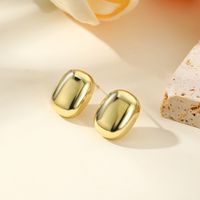 1 Pair Simple Style Classic Style Solid Color Plating Copper Ear Studs main image 4