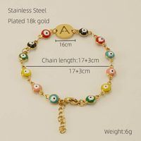 Titanium Steel Gold Plated Simple Style Classic Style Letter Plating Bracelets sku image 1
