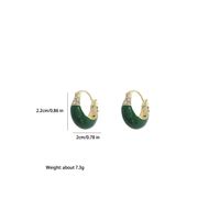1 Pair Elegant Glam U Shape Enamel Inlay Alloy Zircon Earrings main image 2