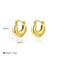 1 Pair Simple Style Classic Style Star Heart Shape Copper 18K Gold Plated Earrings main image 2
