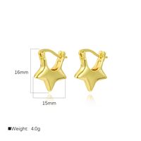 1 Pair Simple Style Classic Style Star Heart Shape Copper 18K Gold Plated Earrings main image 3