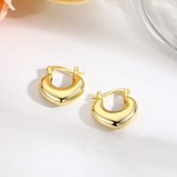 1 Pair Simple Style Classic Style Star Heart Shape Copper 18K Gold Plated Earrings sku image 1