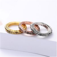 Sterling Silver Retro Solid Color Rings main image 1