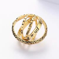 Sterling Silver Retro Solid Color Rings sku image 5