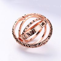 Sterling Silver Retro Solid Color Rings sku image 6