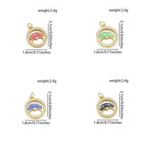 1 Piece 18 * 21mm Copper Shell Zircon 18K Gold Plated Round Dolphin Polished Pendant main image 2