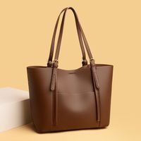 Women's Medium Pu Leather Solid Color Basic Classic Style Square Magnetic Buckle Bag Sets sku image 2