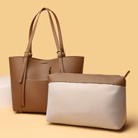 Women's Medium Pu Leather Solid Color Basic Classic Style Square Magnetic Buckle Bag Sets main image 1