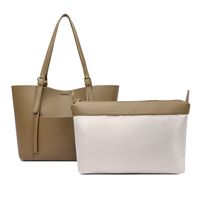 Women's Medium Pu Leather Solid Color Basic Classic Style Square Magnetic Buckle Bag Sets sku image 4