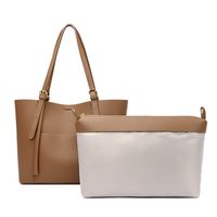 Women's Medium Pu Leather Solid Color Basic Classic Style Square Magnetic Buckle Bag Sets main image 2
