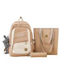 Unisex Nylon Letter Solid Color Preppy Style Sports Square Zipper Fashion Backpack sku image 4