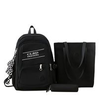 Unisex Nylon Letter Solid Color Preppy Style Sports Square Zipper Fashion Backpack sku image 1