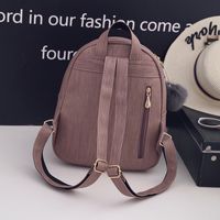 Women's Pu Leather Solid Color Preppy Style Square Zipper Fashion Backpack main image 4