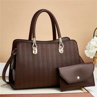 Women's Large Pu Leather Solid Color Vintage Style Classic Style Square Zipper Crossbody Bag sku image 1