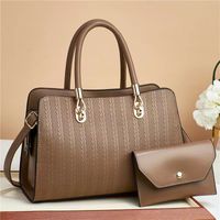 Women's Large Pu Leather Solid Color Vintage Style Classic Style Square Zipper Crossbody Bag sku image 4
