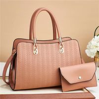 Women's Large Pu Leather Solid Color Vintage Style Classic Style Square Zipper Crossbody Bag sku image 5
