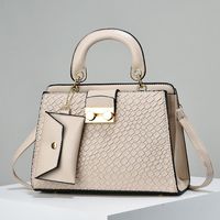 Women's Large Pu Leather Solid Color Classic Style Square Zipper Crossbody Bag sku image 2
