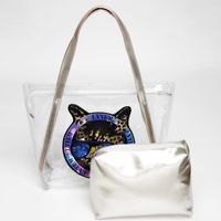 Women's Medium PVC Jaguar Vacation Beach Square Zipper Bag Sets Jelly Bag main image 4