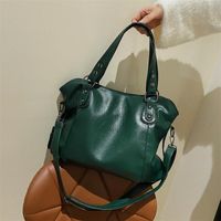 Women's Medium Pu Leather Solid Color Classic Style Zipper Tote Bag sku image 3