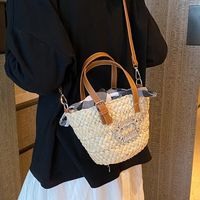 Women's Small Straw Solid Color Vintage Style Open Straw Bag main image 4