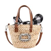 Women's Small Straw Solid Color Vintage Style Open Straw Bag main image 2