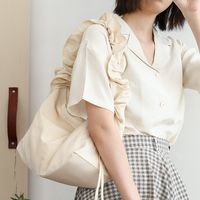 Women's Medium Nylon Solid Color Basic Square Zipper Shoulder Bag main image video