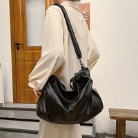 Women's Large Pu Leather Solid Color Vintage Style Zipper Tote Bag main image 5