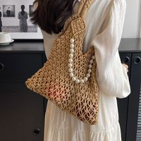 Women's Large Rope Knitting Solid Color Basic Square String Handbag main image 1